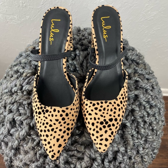 Lulu’s Cheetah print pointed toe mule heels sz 11 - Picture 4 of 9